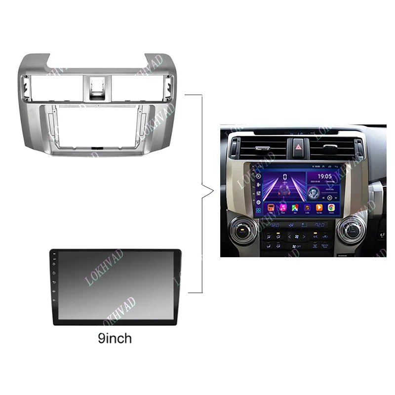 For Toyota 4 Runner 2010 2015 9INCH Car DVD Radio Android Host Speaker Decoder MP5 Fascia Audio Video Frame Radio Cable Panel