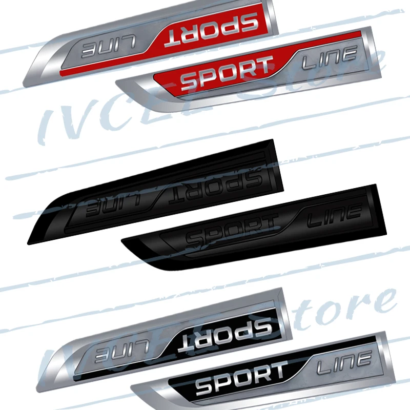 1 Set Car Metal Sport Line Emblem Side Body Badge Sticker For Skoda Kodiaq Karoq Superb Octavia Fabia Rapid VRS 4X4