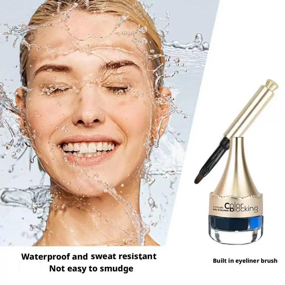 Pot de Gel Eyeliner hautement pigmenté, 1 pièce, imperméable, 3 couleurs, mat, séchage rapide, facile à utiliser, crème pour les yeux, cadeaux