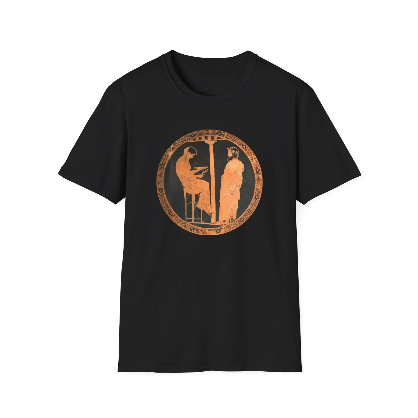 Ancient Greek Pottery TShirt Oracle At Delphi King Aigeus Red Figure Art Kylix