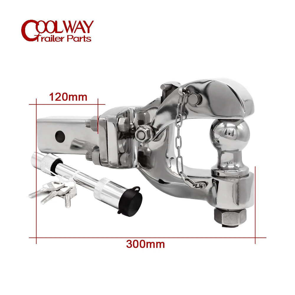 Stainless Steel Pintle Hook Set Trailer Hitch Towing Camper RV Parts Caravan Accessories