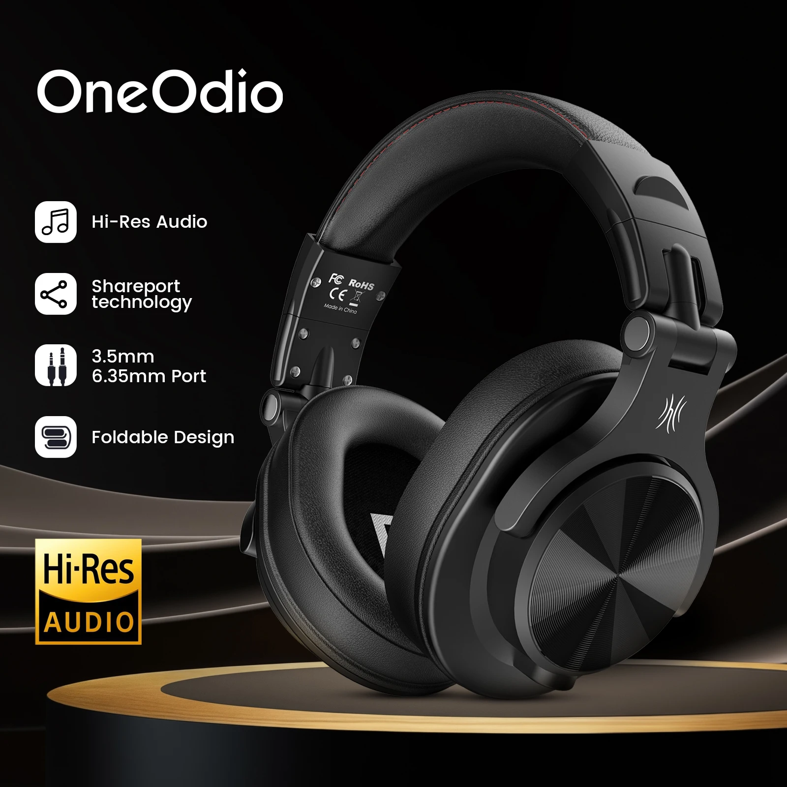 Oneodio A71 Professional Studio DJ Headphones Over Ear Wired Headset With Microphone Stereo Headphone For Monitoring Recording