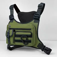 Bolsa de Pecho para Actividades al Aire Libre, Ciclismo, Running, Deportes, con Múltiples Bolsillos, Estilo Táctico