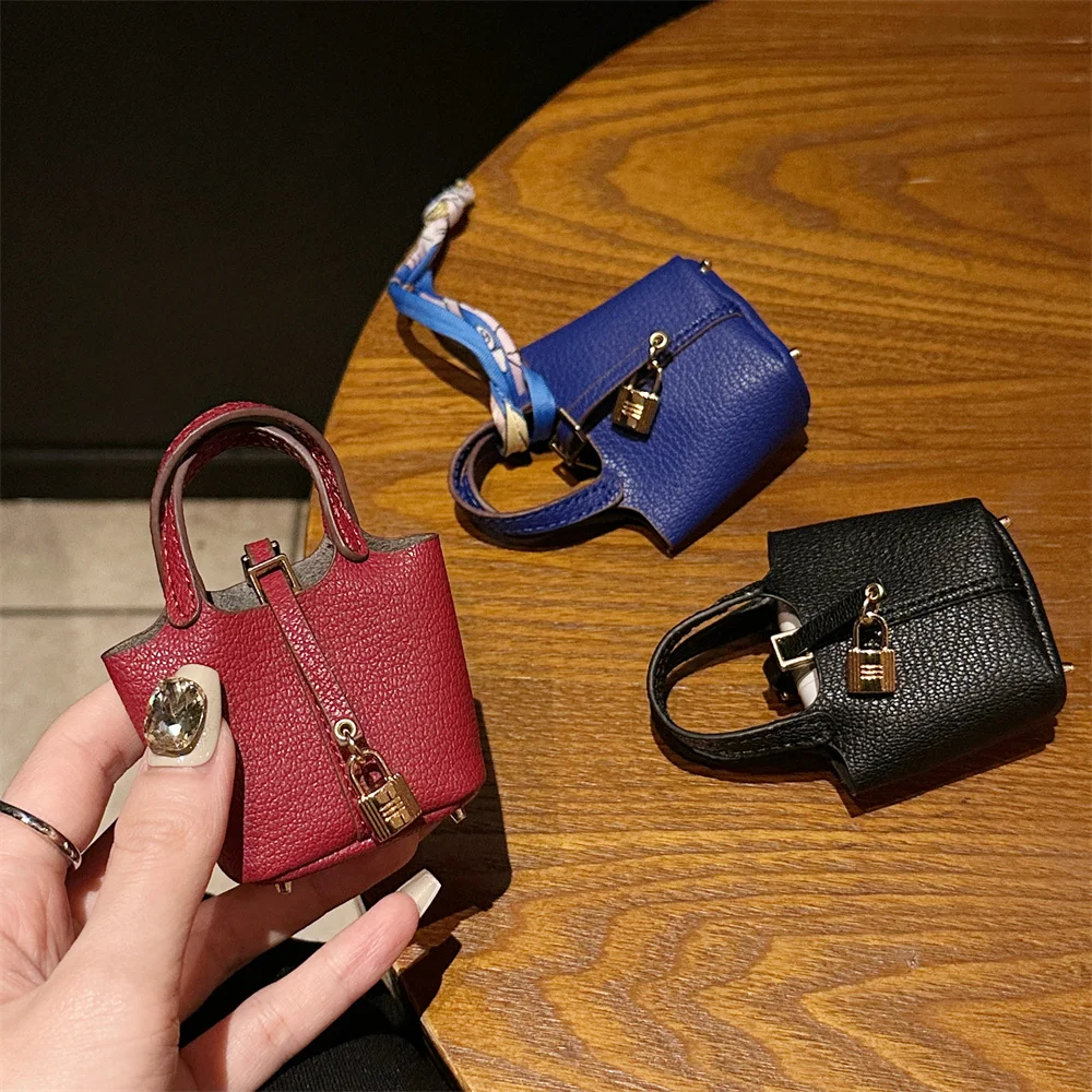 New Mini House Small Bag Handheld Portable Hand Rope Bluetooth Earphone Bag Zero Wallet Multi functional Small Bag