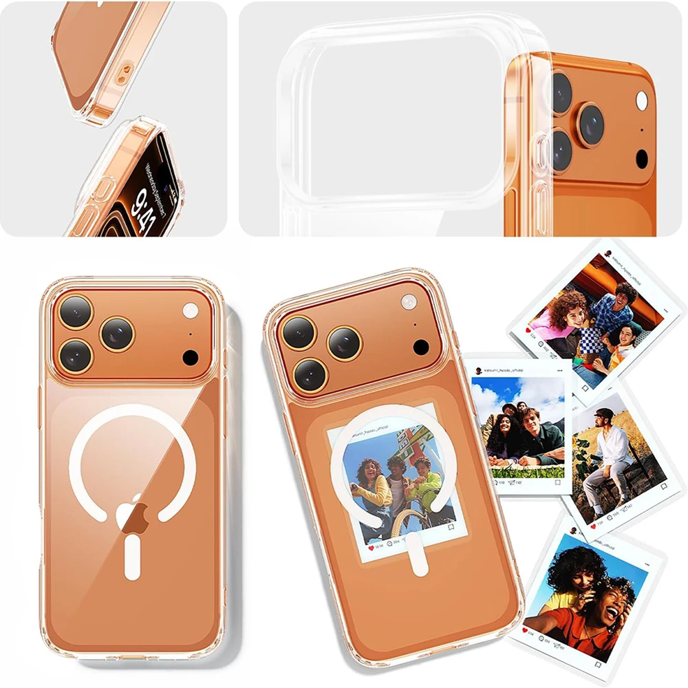 Magsafe-Handyhülle für iPhone 17 16 15 14 13 12 11 Pro Max mit magnetischer kabelloser Ladefunktion, Displayschutz und Kameraschutz – Detail 9