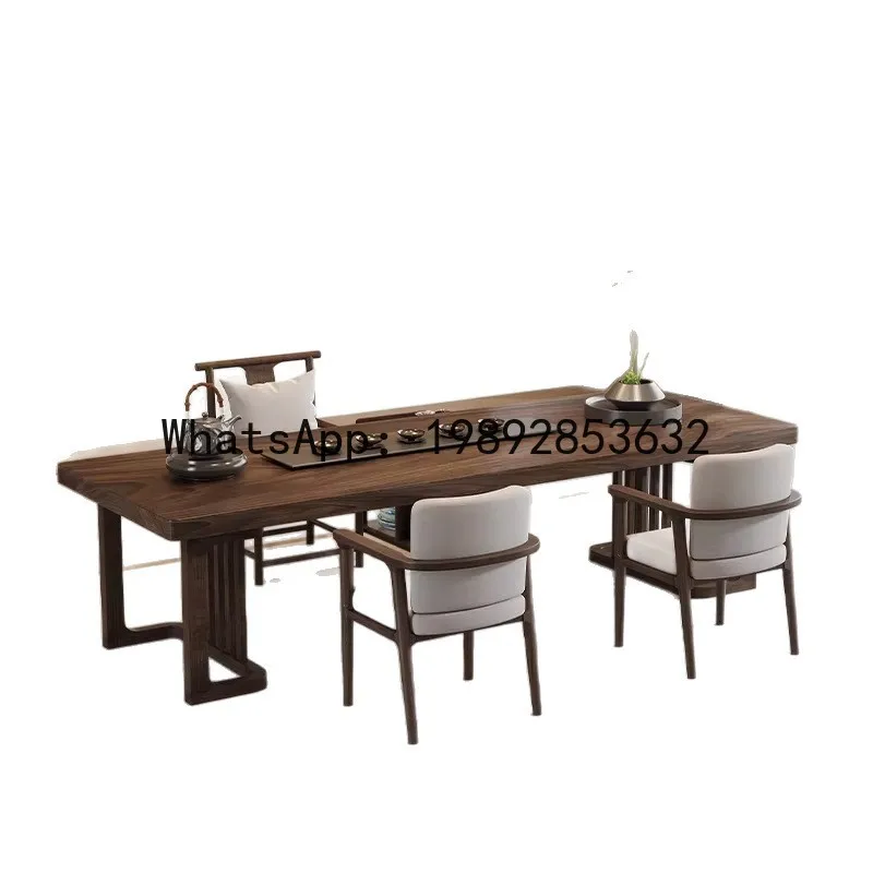 

PYJ walnut tea table and chair combination full simple modern living room home solid wood desk