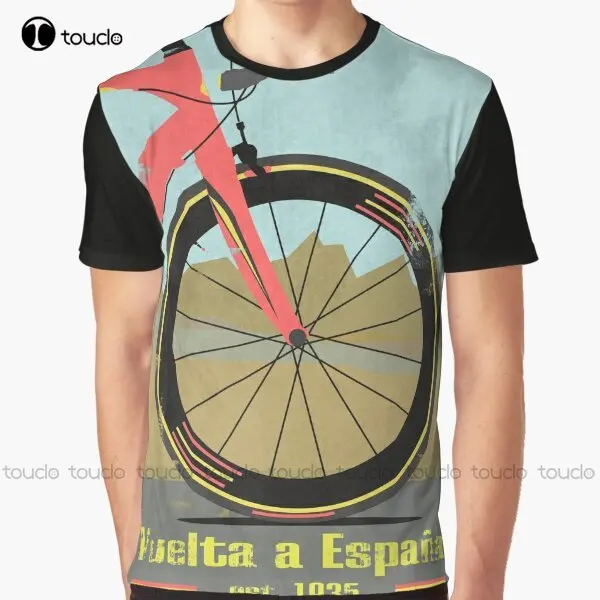 Vuelta A España Bike Graphic Bikes, Cycle, Cycling, Bicycle T-Shirt Digital Printing Tee Shirts Streetwear Xxs-5Xl New Popular