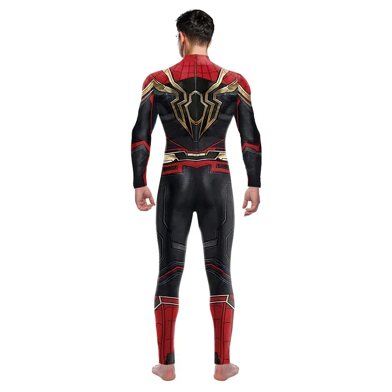 Superhero spiderman Jumpsuit Cosplay Costume Adult Women Men Halloween Carnival Party Tight-fitting Iron Spider Zentai Bodysuit