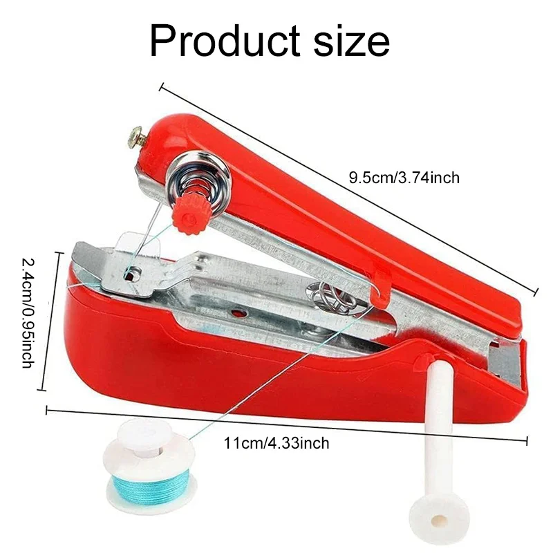 Bulk 4Pcs Portable Mini Manual Sewing Machine Set Handheld Stitch Tool with Thread Needle Accessories Assorted Colors for TMZ