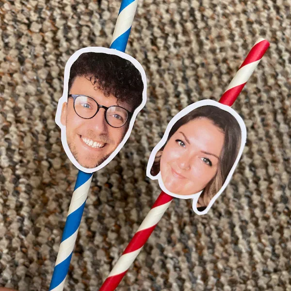 Personalized Face Straws Custom Cut-Out Photos Faces Party Favors Party Decorations For Birthday Hen Stag Do Baby Shower Bach