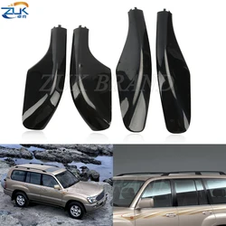 ZUK 4x Black Roof Rack Cover Rail End Lid Protection Case For Toyota LAND CRUISER 100 LC100 LX470 UZJ10 HDJ100 FZJ100 1998-2007