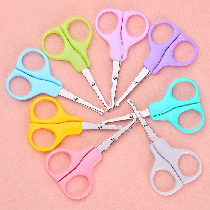 Multi-color Safe Baby Nail Scissors Stainless Steel Long Nose Scissors for Baby Nail Clippers for Kids