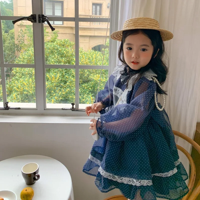 

Girls' Clothing Girls' Dress Polka Dot Children's Princess Dress Spring and Autumn New Style Children's Dress Mesh Dress Baby Lo
