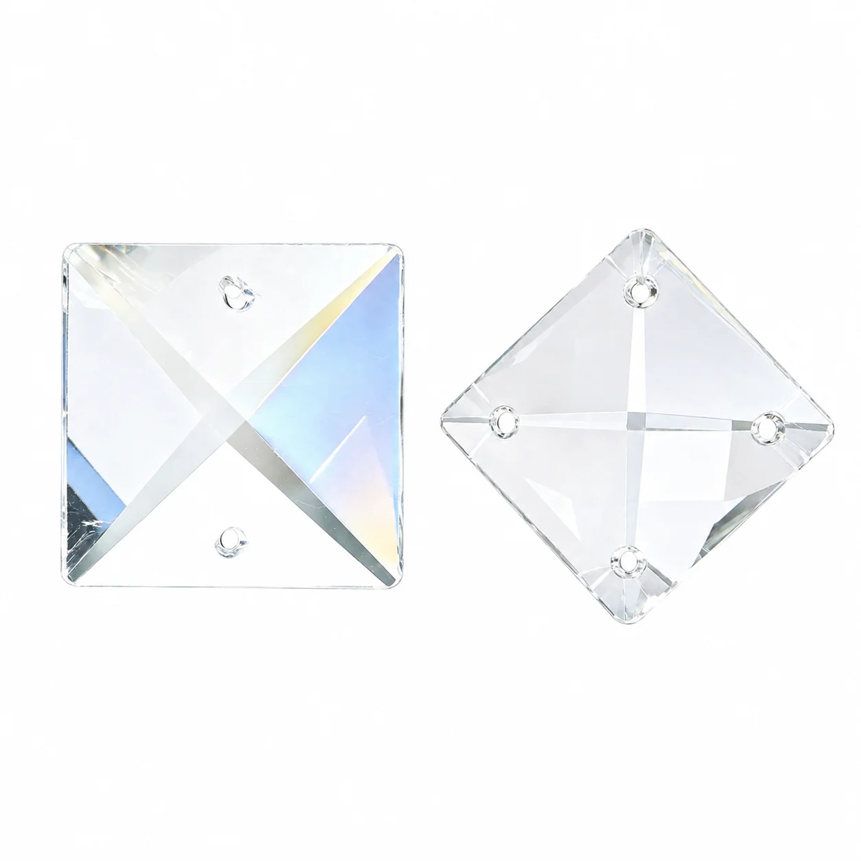 10pcs 22mm Convex Square Crystal Suncatcher Garden Hanging Glass Faceted Prisms Chandelier Lamp Replacement Pendant Beads Parts