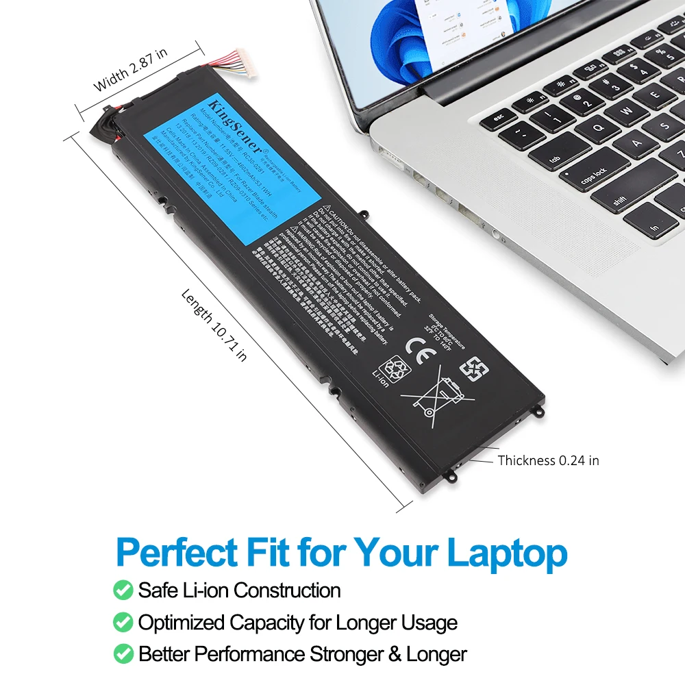 KingSener RC30-0281 RZ09-0281 akumulator do laptopa dla Razer Blade Stealth 13 2018 2019 Max-Q RZ09-03102E52-R3U1 RZ09-02812E71