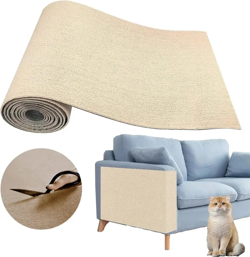

Trimmable Self-Adhesive Carpet Cats Scratch Board Wall Anti Cat Scratch Sofa Diy Cats Scratch Board Sofa Protection Paws Sharpen
