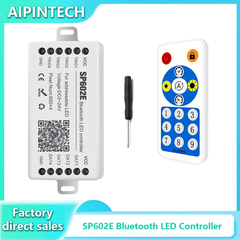 Ws2812b Led Rgbic Strip Licht Controller DC5V-24V Bluetooth Muziek Ws2811 Sk6812 Sp602e Adresseerbare Remote Samrt App Controller