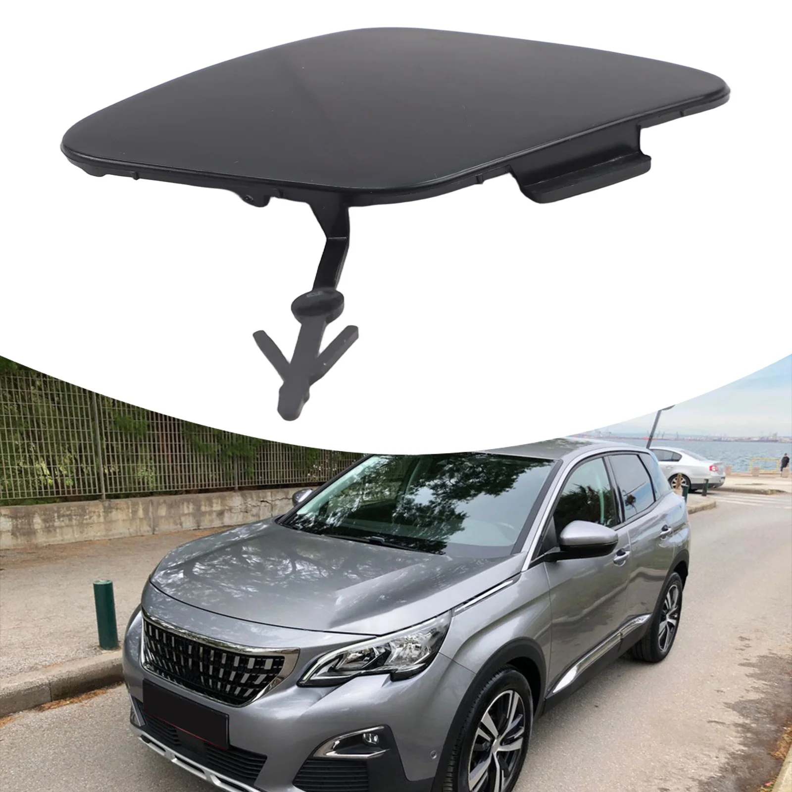 Replacement Tow Hook Eye Cover Cap for For 3008 Front Bumper 2017-2021 Part 1617956980 1617956982 and Reliable