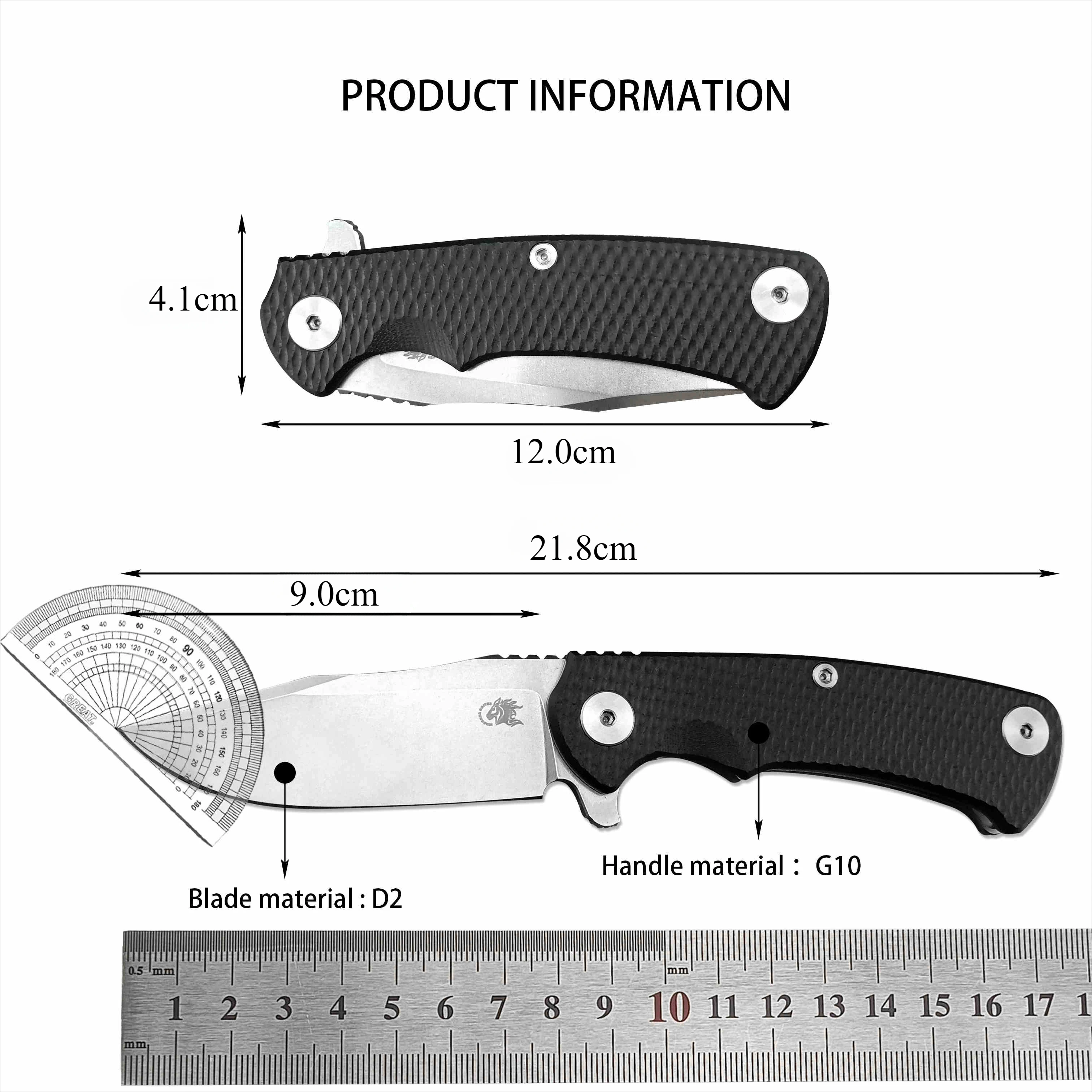 Rick Hinderer XM18 Jackknife D2 blade G10 Handle Outdoor Tactical Hunting self-defense knife EDC camping hiking tool knife