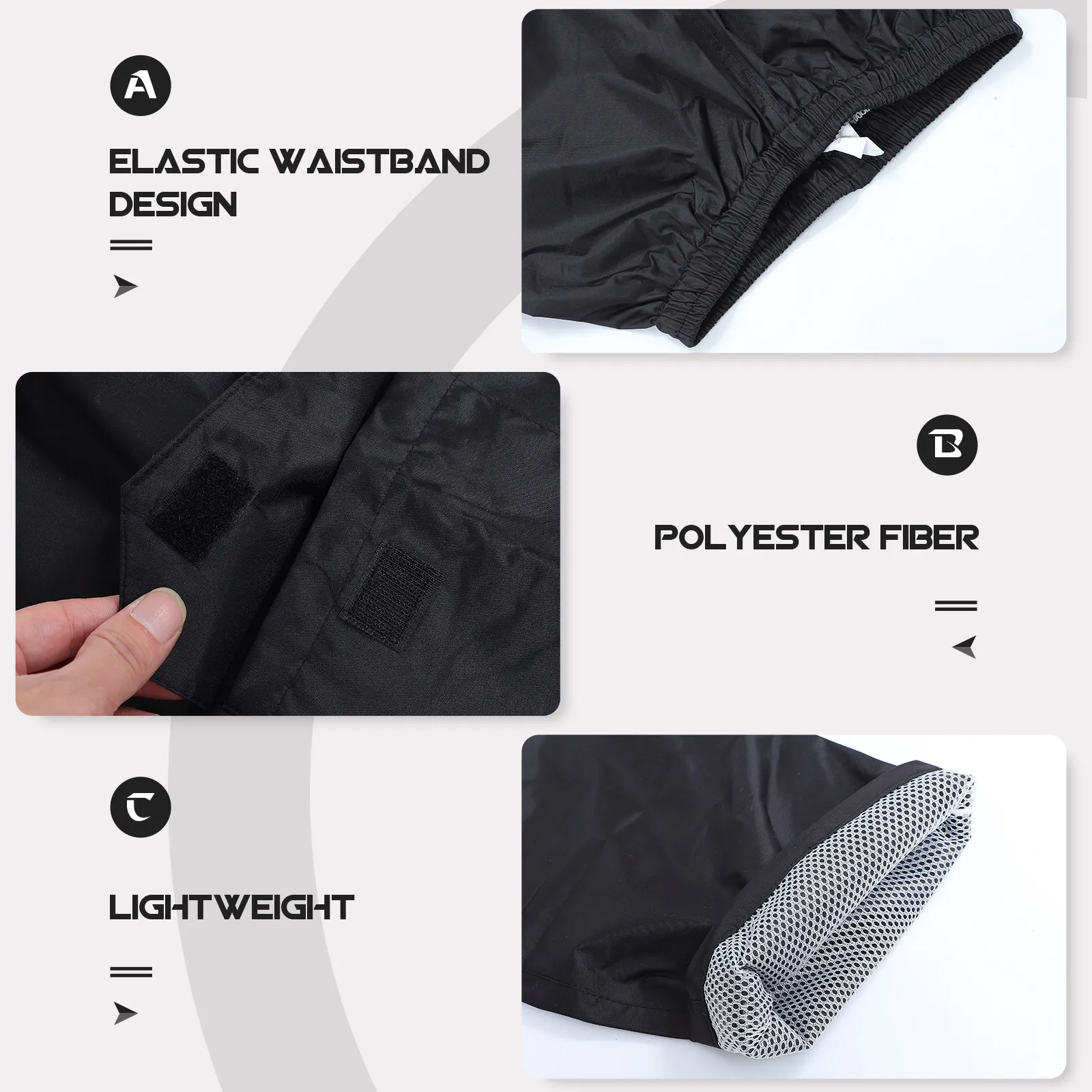 

Waterproof Rain Pants for Adults Breathable Wear-Resistant Outdoor Rain Pant Lightweight Double-Layer Design Elastic Waist