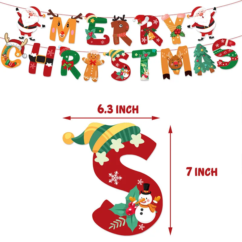 Merry Christmas Theme Kid Festival Party Santa Claus Figure Banner Cake Inserts Balloon Christmas Decoration Prop Wholesale