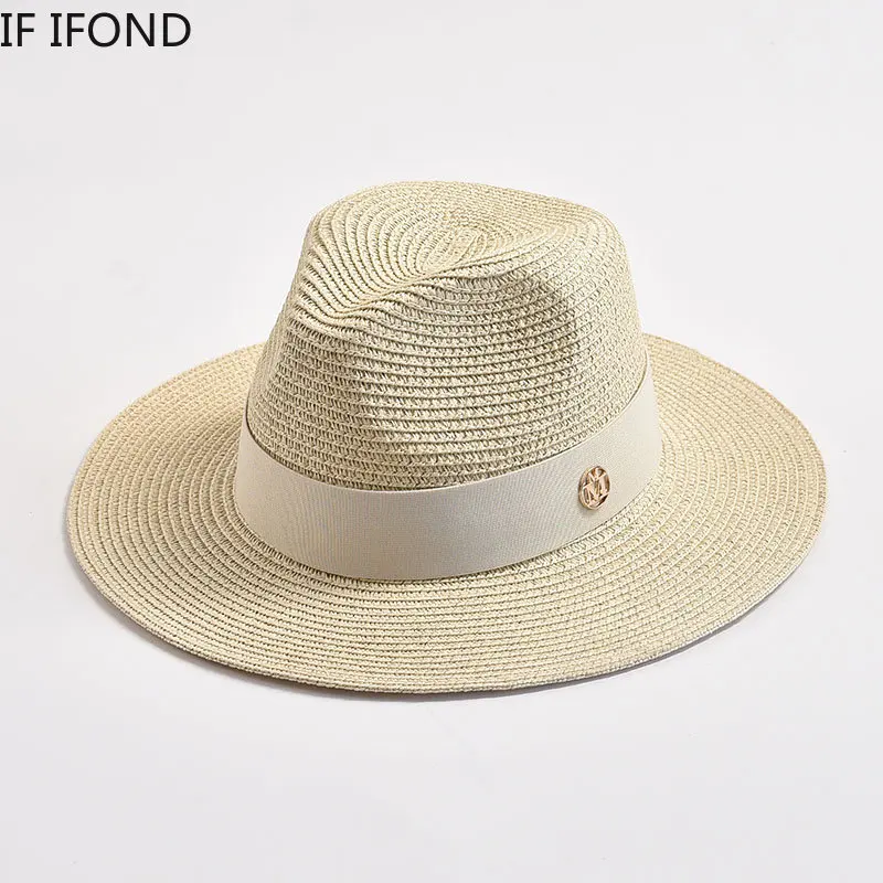 New Summer Straw Hat for Women Panama Soft Shaped Beach Sun Hat Outdoor UV Protection Travel Hat Sombreros De Mujer