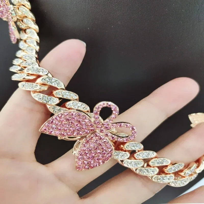 Joyería de cadena cubana de clavícula de mariposa con personalidad Hip-hop estilo Ins europeo y americano