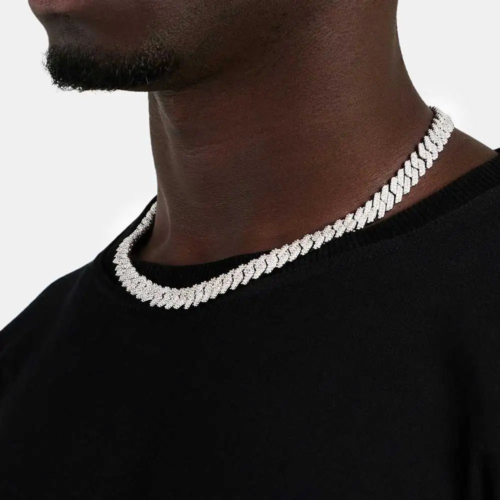 ESKEEM 10mm Hip Hop Iced Out Cuban Link Chain Necklace Micro Pave Cz Cuban Link Chain For Men Women Wholesale