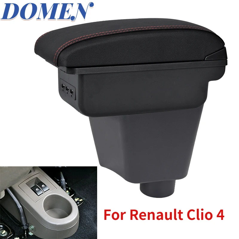 

New Storage Box For Renault Clio 4 Armrest For Renault Captur Clio 3 III IV Armrest box Car accessories Storage box cup holder