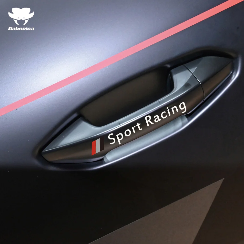 4PCS Car Door Handle Sticker Reflectivefor Decals for Audi Sport Racing RS A4 B8 B6 B7 B9 A3 8P 8V 8L A6 C7 C6 C5 A5 Q2 Q3 Q5