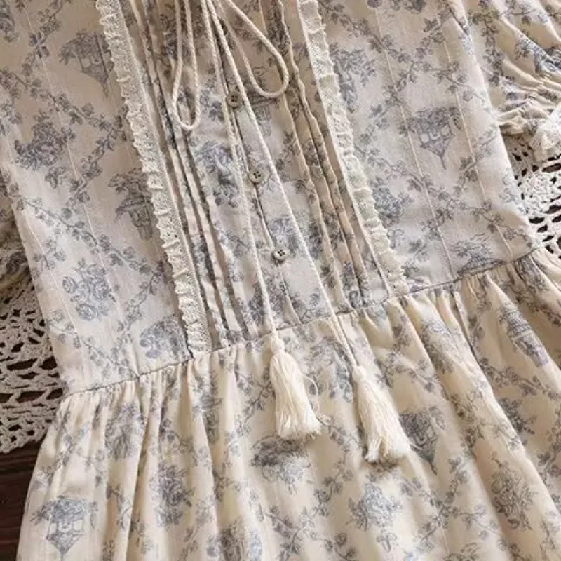 College Style Lolita Girls' Dress Sweet Loli Bubble Sleeves Floral Dresses Summer Student Princess Dress Cute Y2k Streetwear