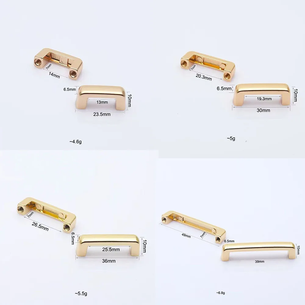 20pcs 10-50mm Wide Light Gold Flat Arch Bridge Connector Buckle DIY Part Leather Craft Strap Belt Slider Screw Buckles