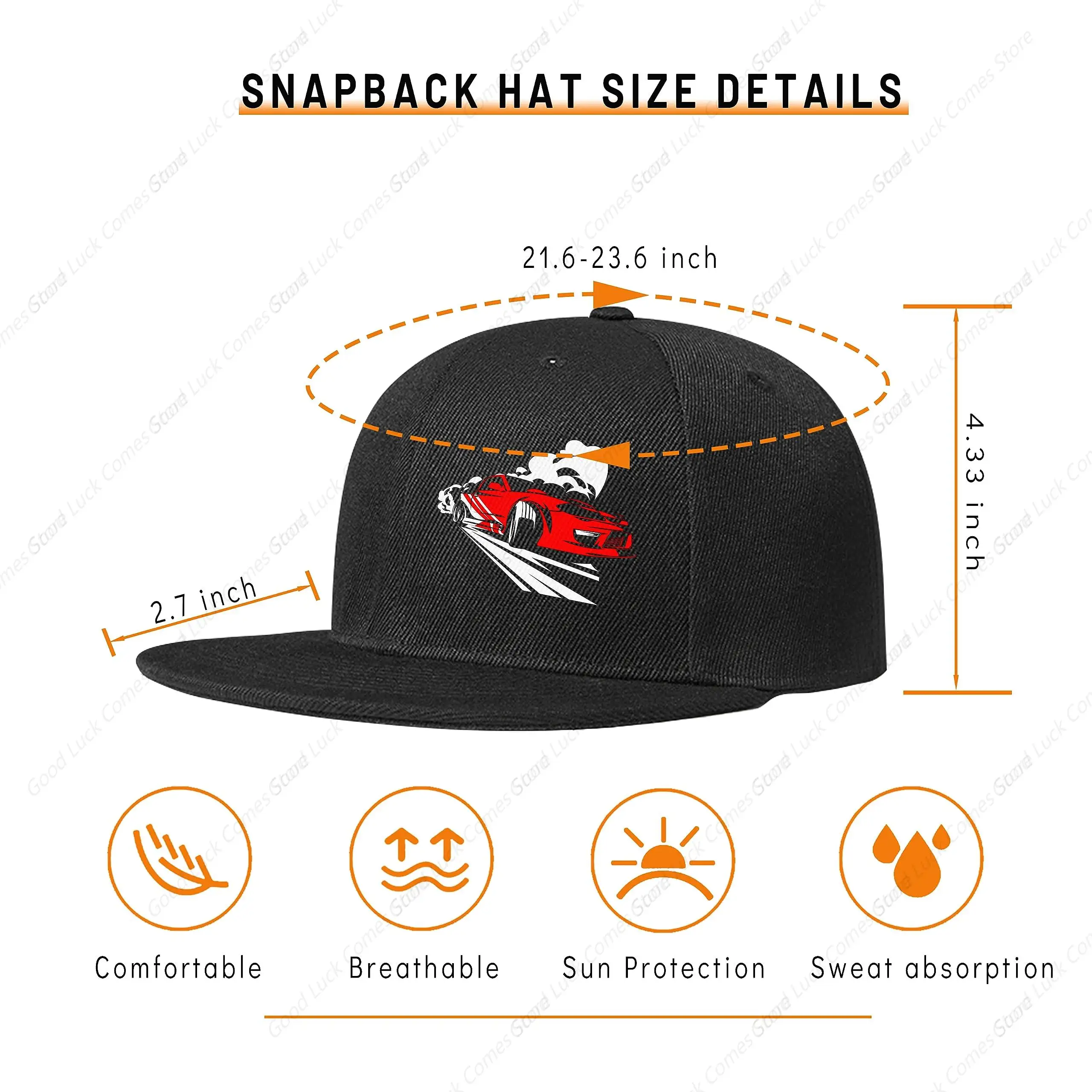 Race carSnapback Hats for Men  Baseball Cap Snap Backpack Hat for Boy Road Car Themed Outdoor Truck Drivers Flat Bill Cool