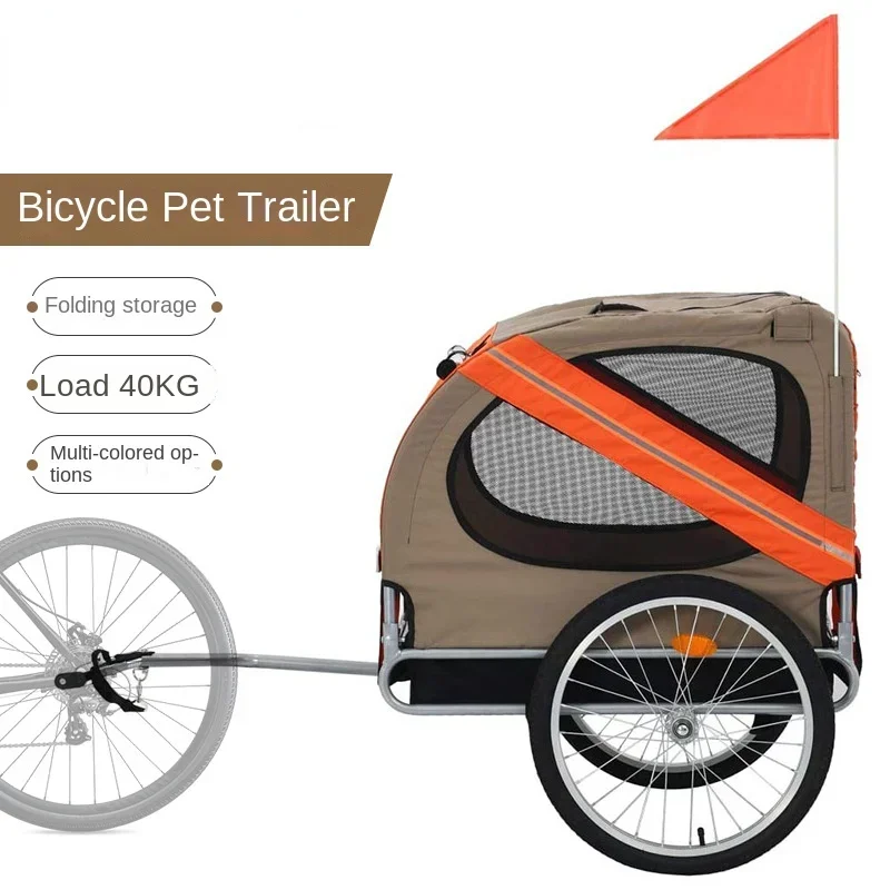 Large Folding Pet Bike Trailer, Cat and Dog Cart, Outdoor Riding Travel Trailer, New