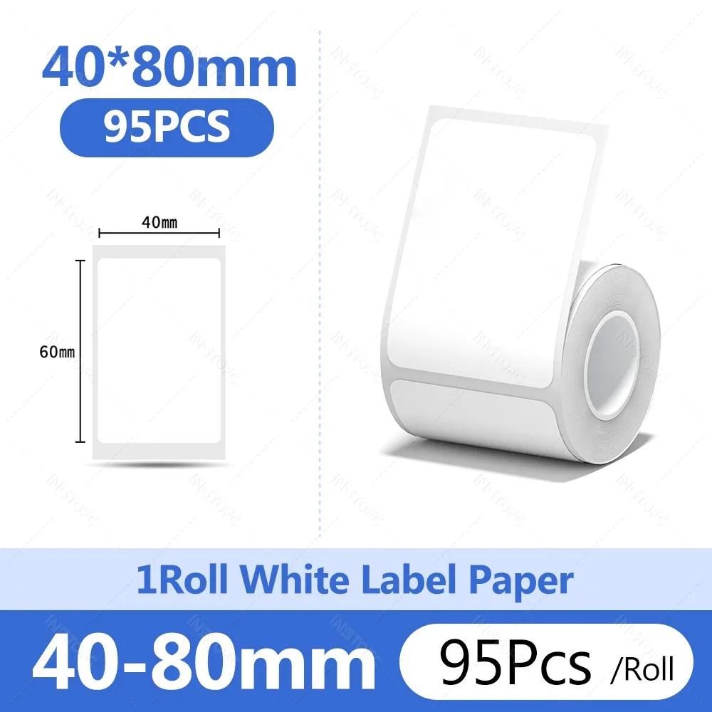 Niimbot B21/B1/B31 Thermisch Label Sticker Papier Rond Wit 20-50mm Breedte Kleding Tag Commodity Prijs Voedsel Zelfklevend