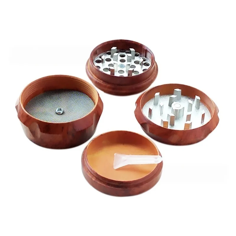 Resin-Wooden 4 Layers NEW Creativity Herb Grinder Metal Machine 40mm Smoke Crusher Hand Muller Pollinator Smoking Tools
