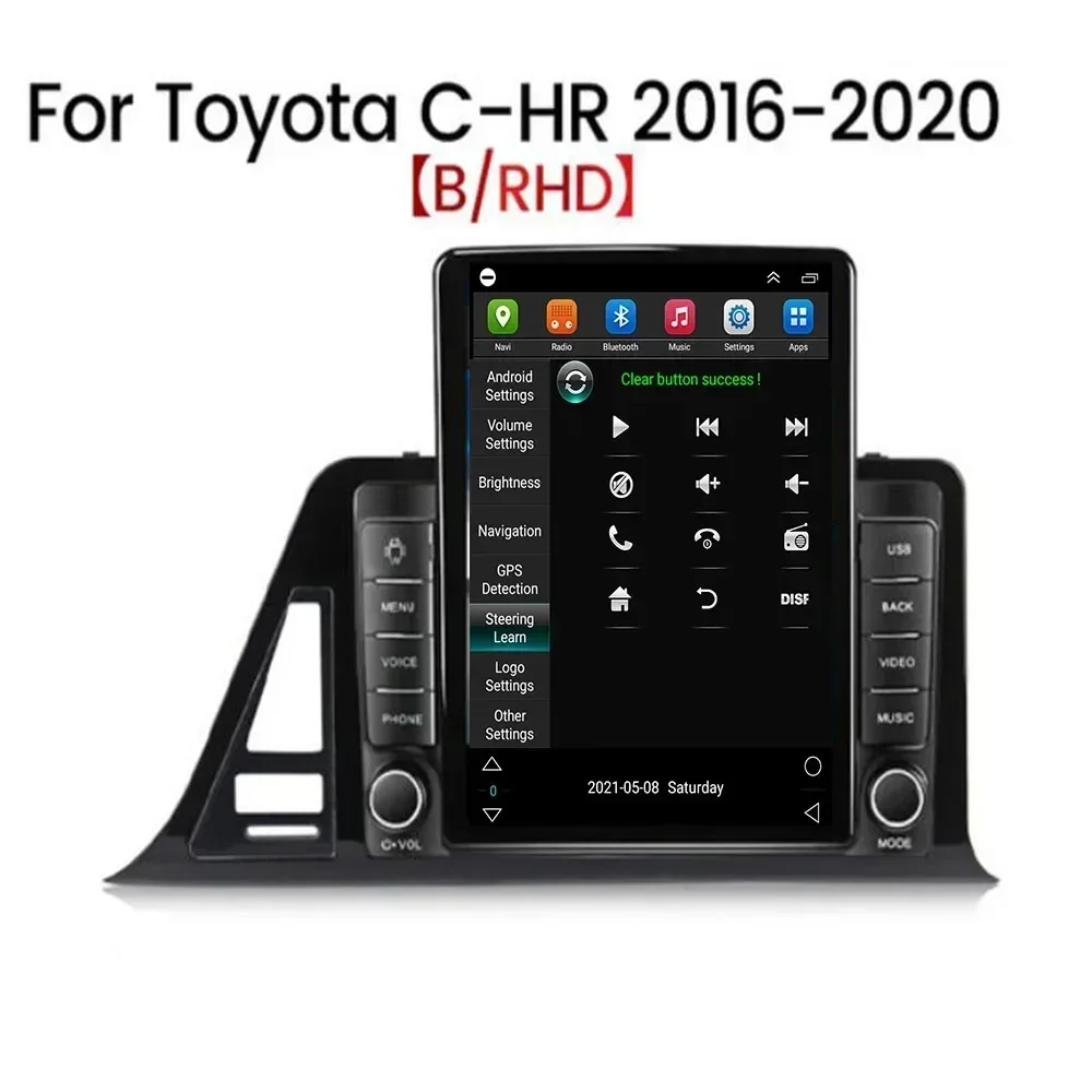 Para tesla estilo 2din android13 rádio do carro para toyota chr C-HR rhd 2016-2035 reprodutor de vídeo multimídia gps estéreo carplay dsp câmera