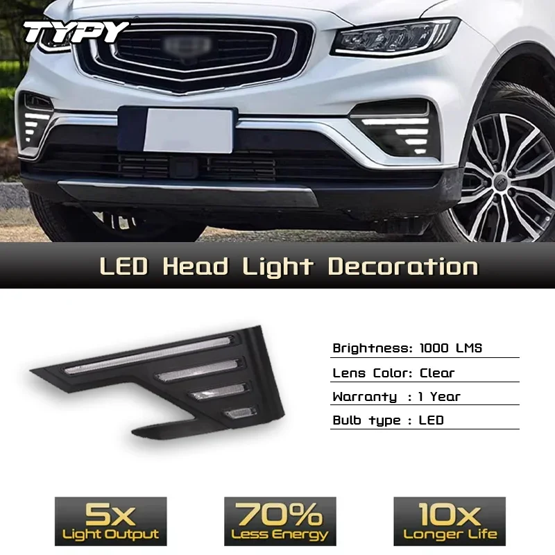 

TYPY Car LED Fog Lamp For Geely Atlas PRO 2019-2021 Car LED Daytime Running Light Dynamic Turn Signal Auto Accessories