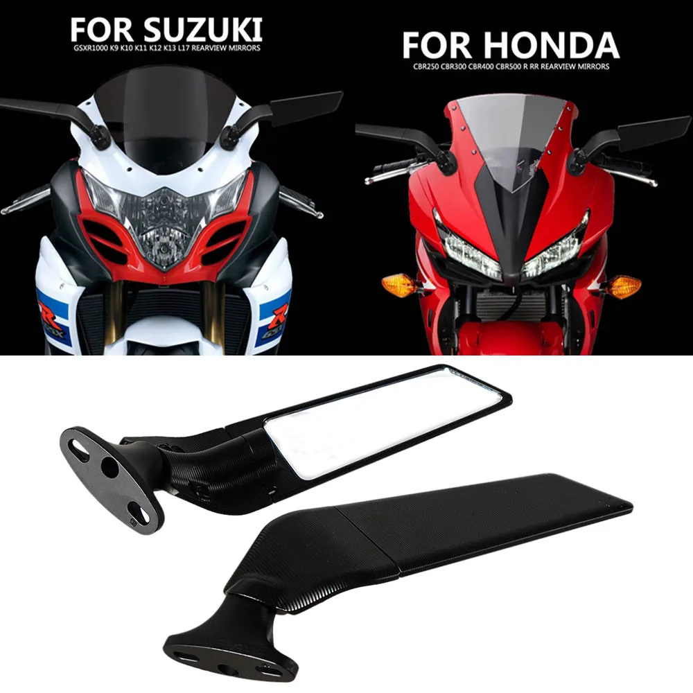 Modified Motorcycle Mirrors Wind Wing Adjustable Rotating Rearview Mirror Side For Kawasaki ZX6R ZX636 ZX7R ZX9R ZX10R view 6