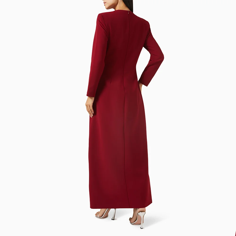 Customized O-Neck Long Evening Dresses Elegant Formal Occasion Prom Gowns Bead Crystal 2025 Ankle Length Prom Dresses