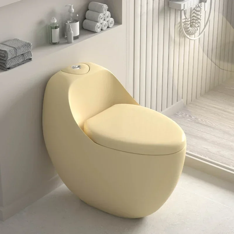 

Household Cute Egg-Shaped Color Ordinary Toilet Bowl Siphon Pumping Ceramic Toilet