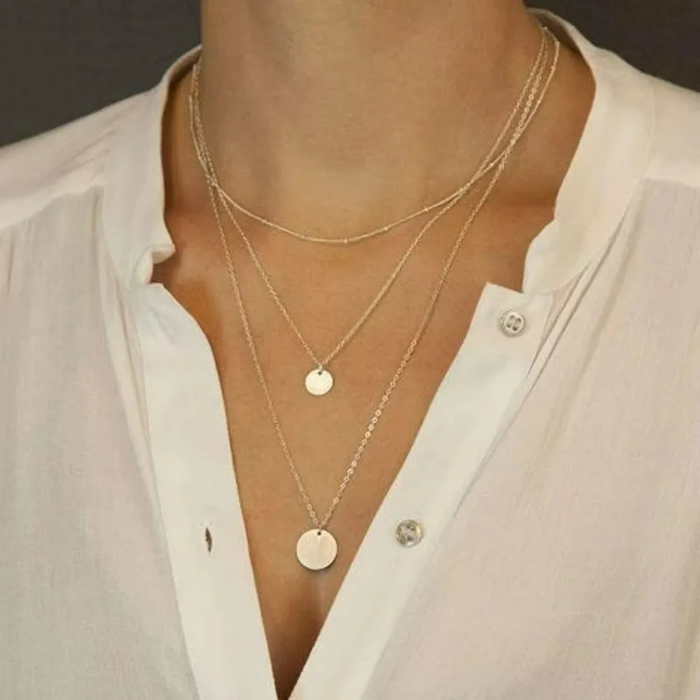 SUMENG nouveauté 2025 femmes mode couleur or couches colliers paillettes multicouche Sautoirs Boho Style bijoux cadeaux