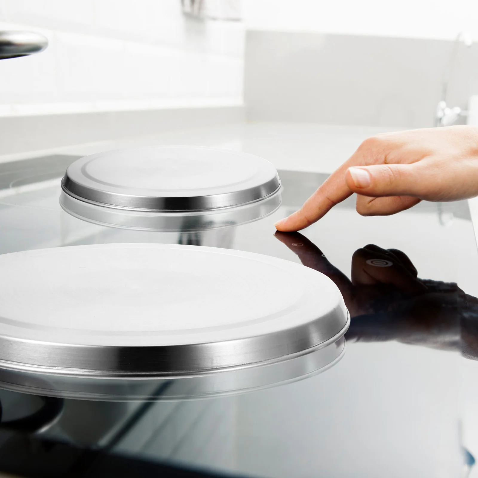 

4 Pcs Stainless Steel Stove Top Covers Electric Cooker Burner Protectors Induction Hob Liners Easy Clean Kitchen