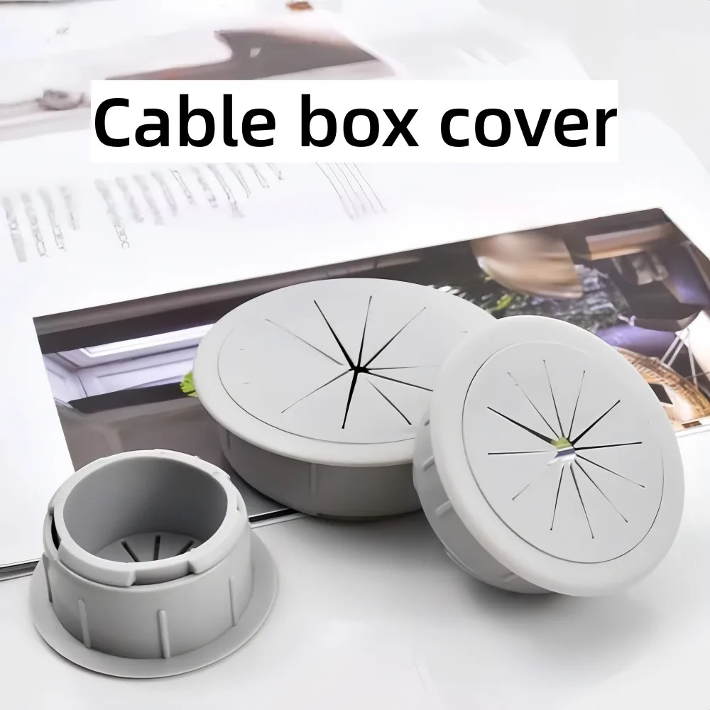 60mm/80mm ABS Plastic Desk Wire Hole Covers, Round Cable Grommets for Computer Tables, Decorative Cable Management