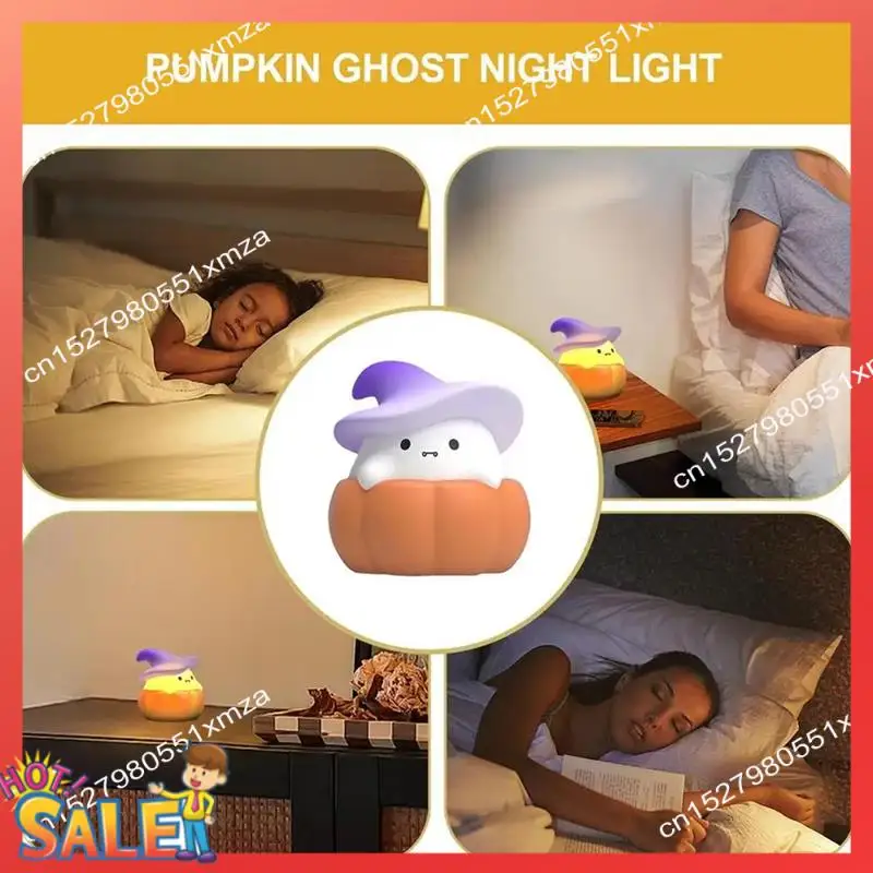 

ABCL LED Pumpkin Ghost Silicone Lamp Silicone LED Light Nightlights USB Rechargeable Bedside Lamp For Offices Bedroom