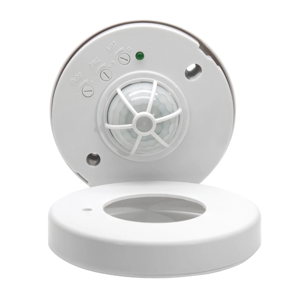 Sensor de movimiento, 3 detectores Interruptor de luz con sensor de movimiento PIR de techo de 360 grados 110-240V para baño