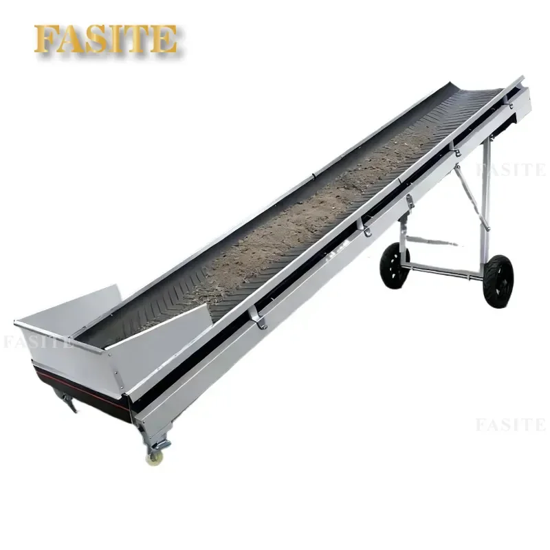 For Folding Conveyor Belt Small Portable Grain Loading Unloading Grass Sand Gravel Moving Climbing Heavy Duty Adjustable
