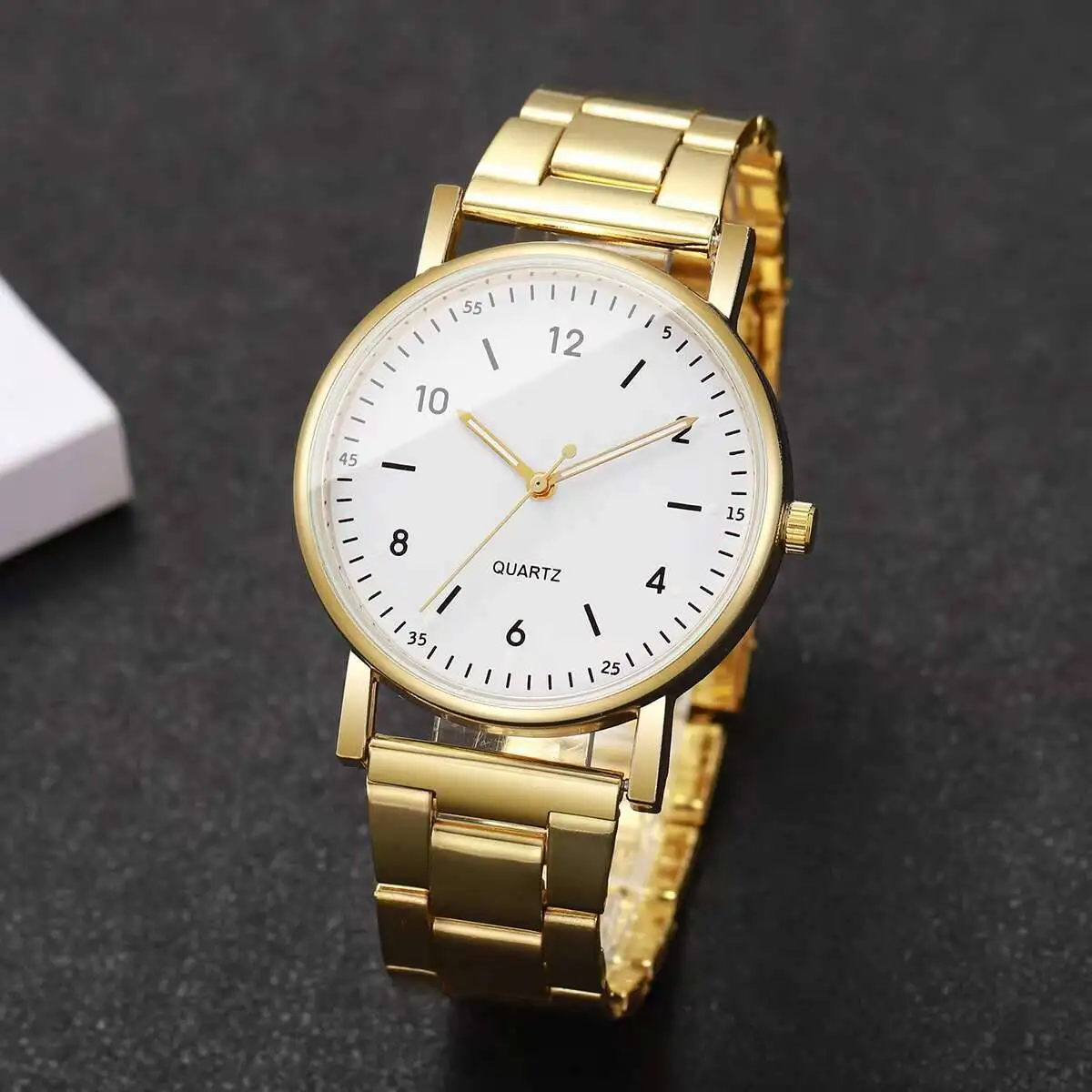 2PCS/Set Fashion Arabic Dial Women Quartz Watch Simple Ladies Watch Clock Reloj Mujer（Without Box）