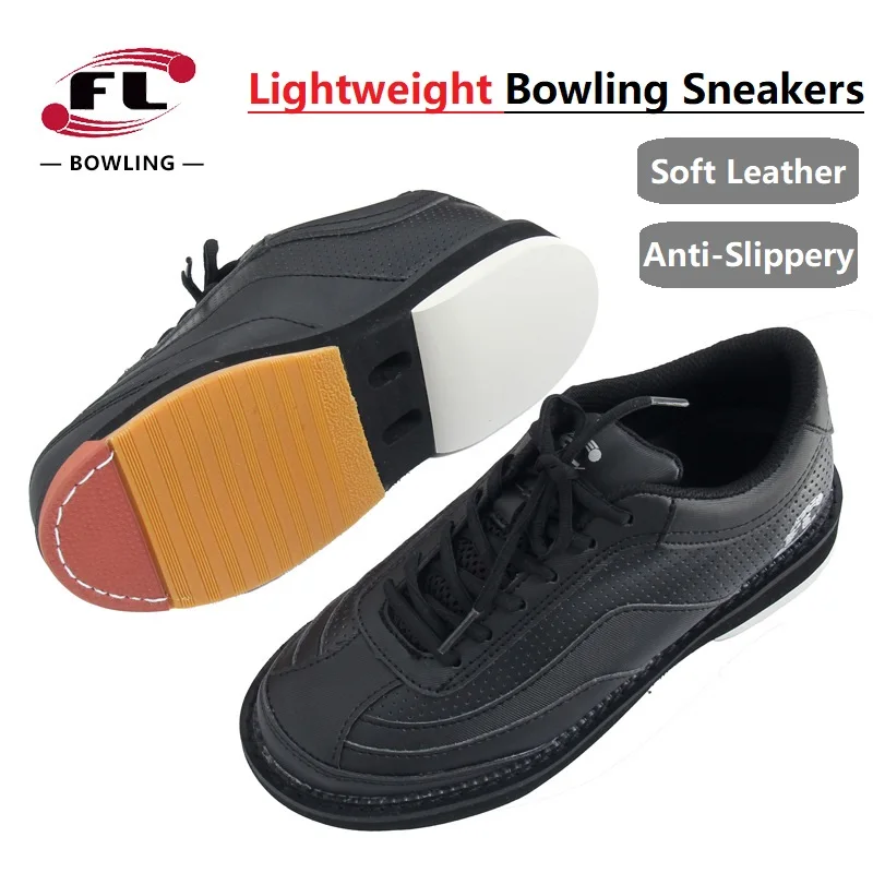 

2026 New Unisex Professional Bowling Shoes Comfortable Leather Indoor Sneaker Anti Slip Lightweight Shoes Suitable Bowling Alley