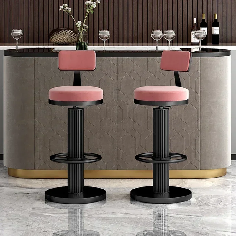 Make Up Office Bar Stools Luxury Accent Reception Accessories Bar Chairs Vanity Tall Gold Banqueta Garden Furniture Sets LJX35XP